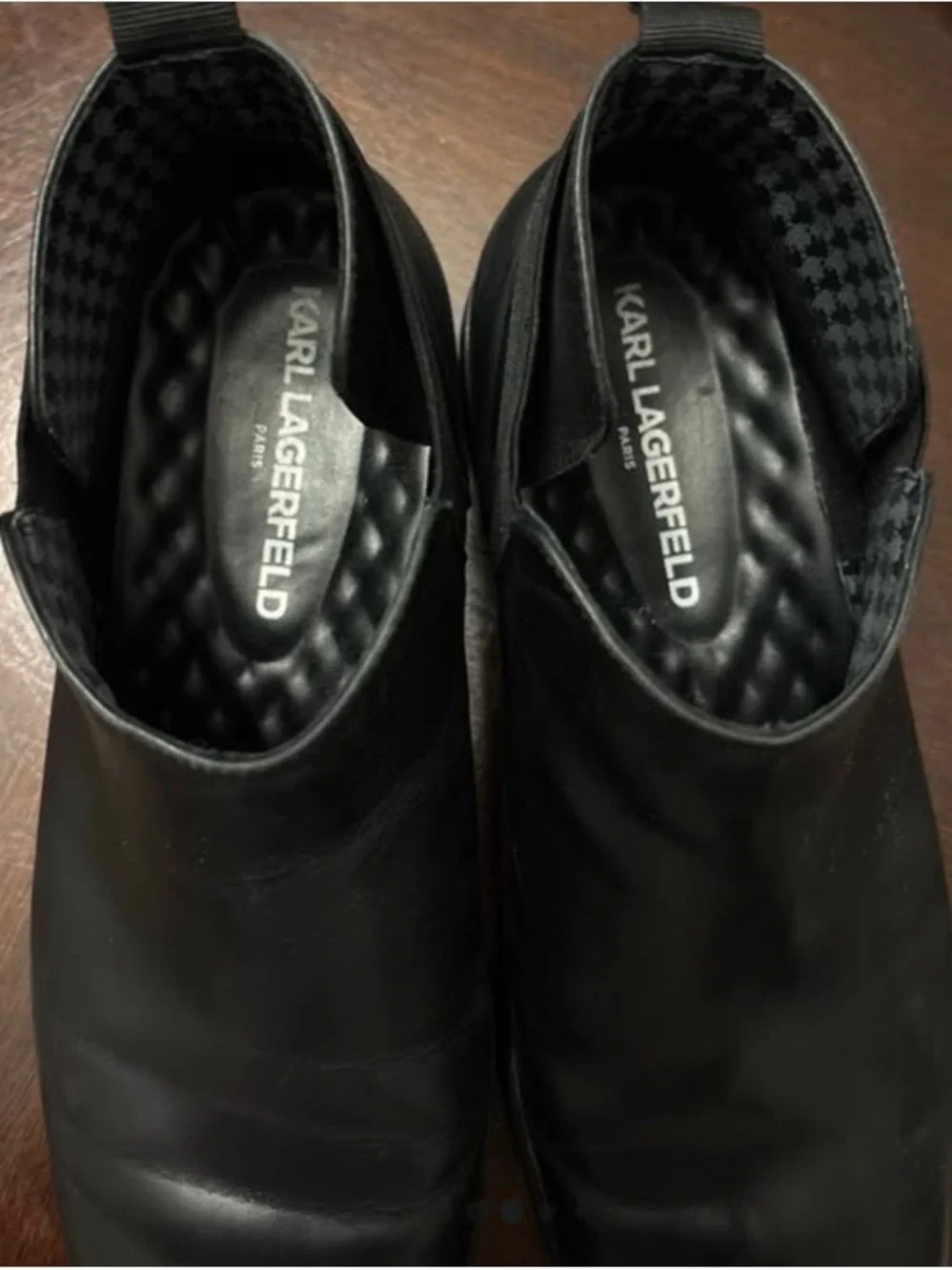 Karl Lagerfeld Black Slip-On Loafers with Quilted Insole